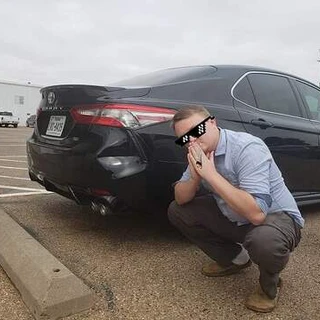 Camrys with dented bumpers